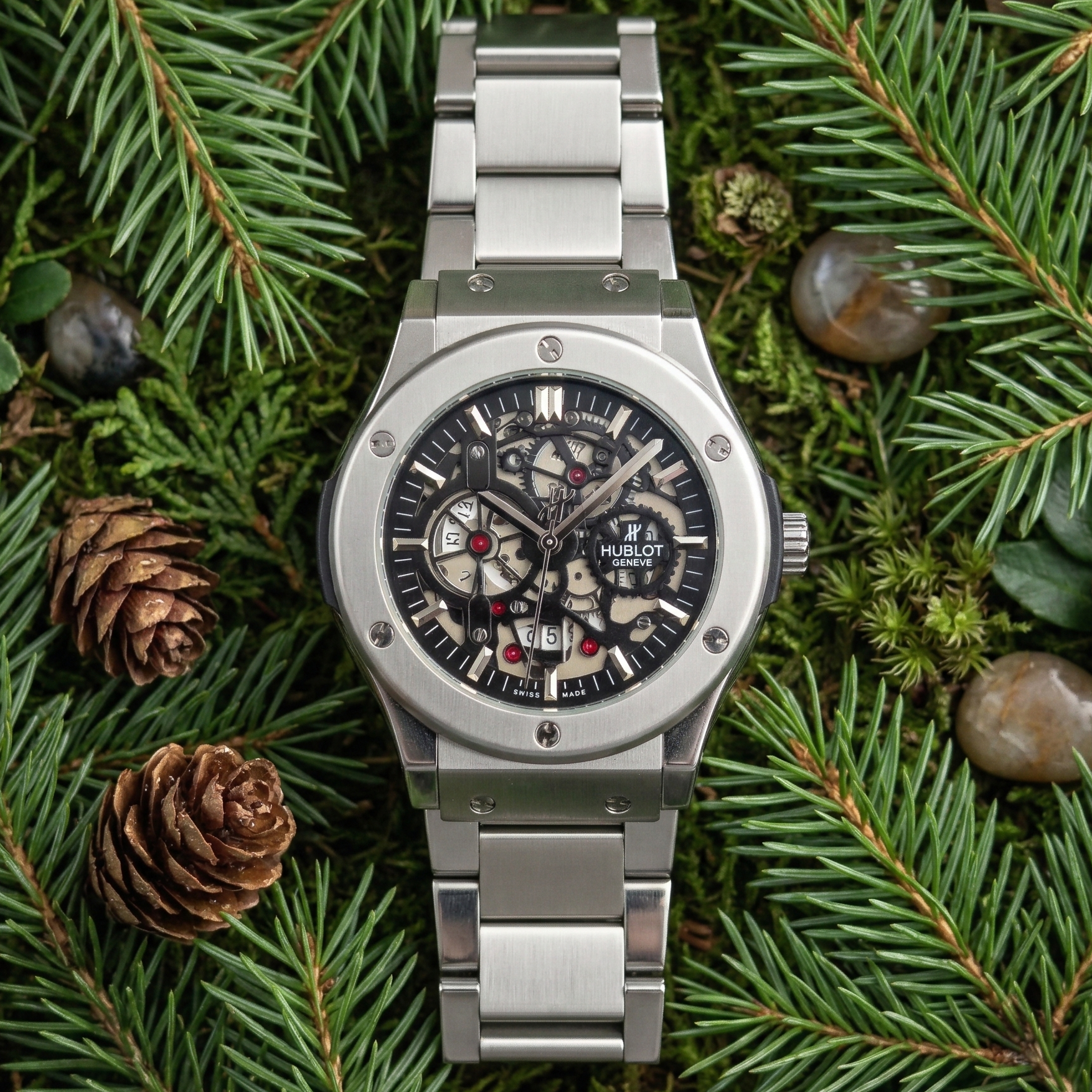 Hublot Mechanical Stainless Steel Watch | Water Resistant Luxury Men's Watch